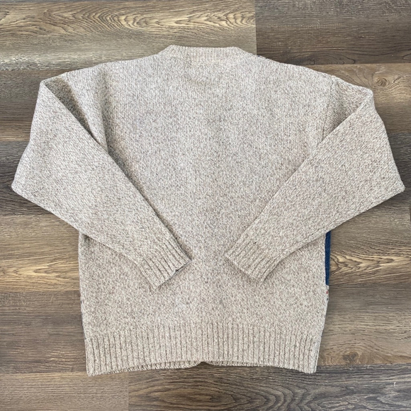 Eddie Bauer Vintage Country Wool Cardigan Sweater Size L Hearts Geese Apples - Picture 16 of 16